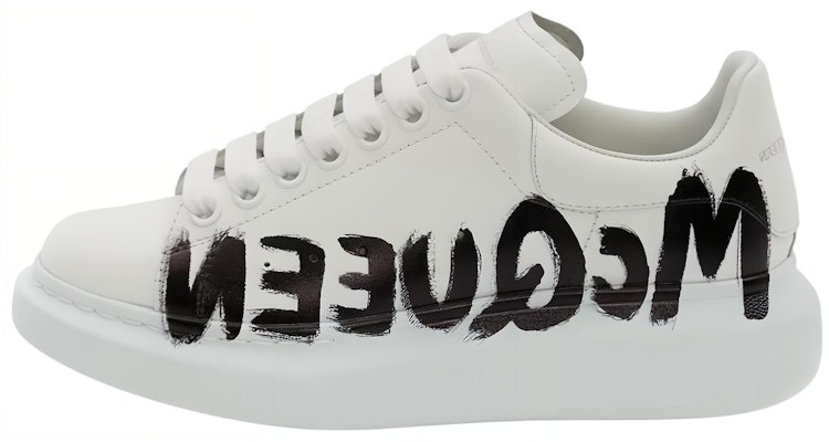 亞歷山大·麥昆 Graffiti 小牛皮運動鞋 白色 Buy 亞歷山大·麥昆 Graffiti 小牛皮運動鞋 白色