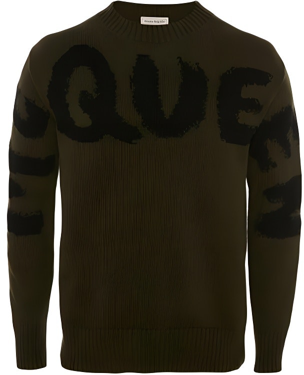 alexander-mc-queen-graffiti-knit-pullover-sweater-khaki-684750-q1-gbk-3469