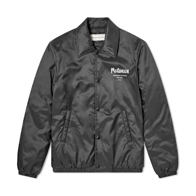 Alexander McQueen Graffiti Logo Casual Jacket Black 662323-QRR60-1080
