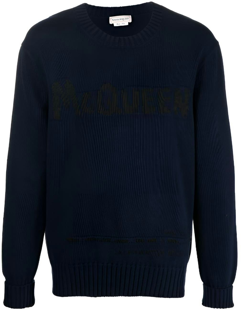 alexander-mc-queen-graffiti-logo-crewneck-sweater-navy-blue-mens-626454-q1-wzl-4581