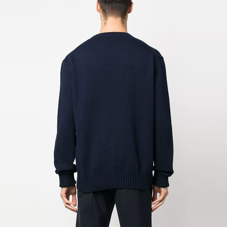 Shop Alexander McQueen Graffiti Logo Crewneck Sweater Navy Blue Mens. 626454-Q1WZL-4581