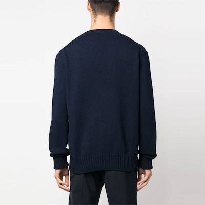 Alexander McQueen Graffiti Logo Crewneck Sweater Navy Blue Mens. 626454-Q1WZL-4581 Shop Alexander McQueen Graffiti Logo Crewneck Sweater Navy Blue Mens. 626454-Q1WZL-4581