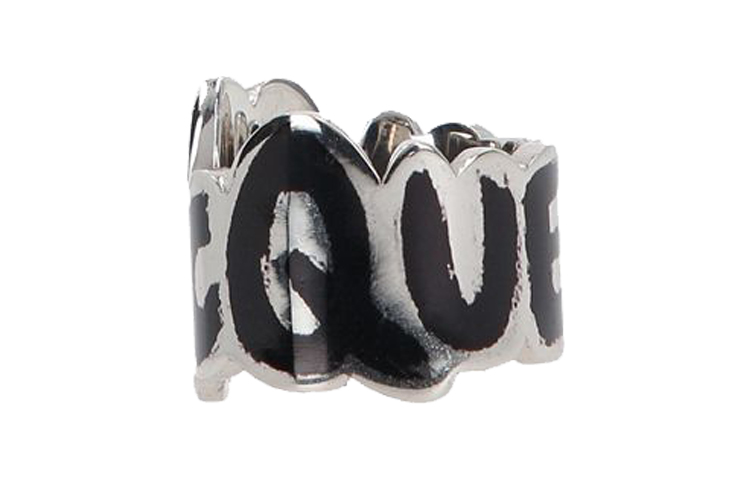 Order Alexander McQueen Graffiti Logo Cutout Ring Silver. 684625I11DY1075