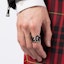 Details for Alexander McQueen Graffiti Logo Cutout Ring Silver. 684625I11DY1075