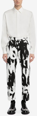 アレキサンダー・マックイーン グラフィティロゴプリント ストレートパンツ メンズ マルチカラー 704309-QTS62-9080 Lookbook アレキサンダー・マックイーン グラフィティロゴプリント ストレートパンツ メンズ マルチカラー 704309-QTS62-9080