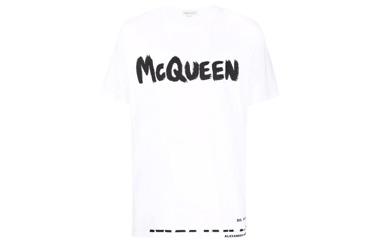 Alexander McQueen Graffiti Logo Print T-Shirt SS22 White  Tee 684500-QSZ57-0900 圖 2