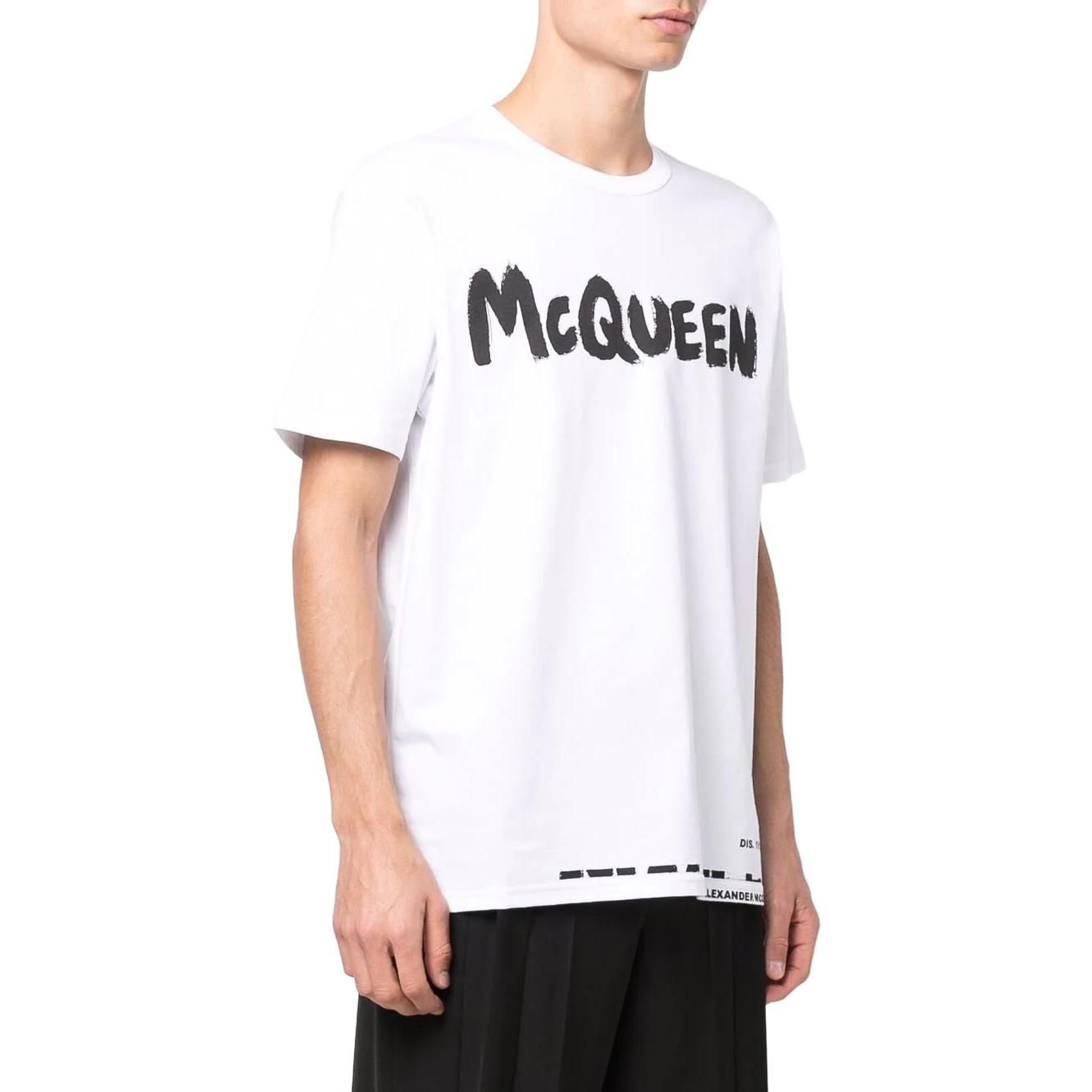 Alexander McQueen Graffiti Logo Print T-Shirt SS22 White  Tee 684500-QSZ57-0900 圖 5