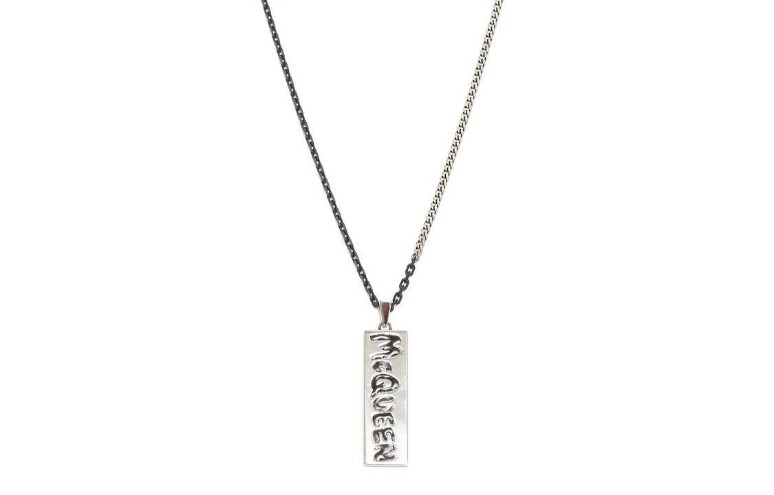 Alexander McQueen Graffiti Necklace in Antique Silver. 663862IAG2Y1060