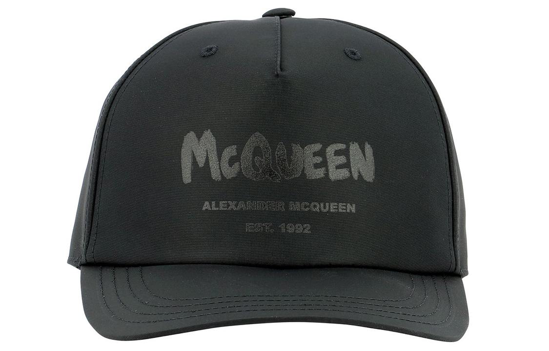 Alexander McQueen Graffiti Print Polyester Baseball Cap 6677784404Q1000