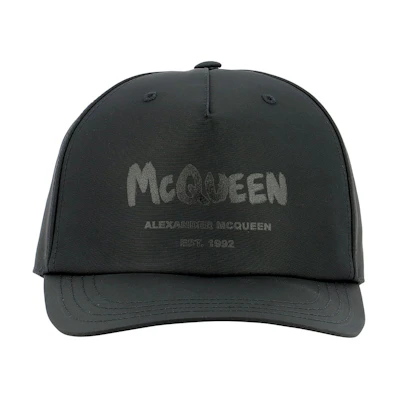 Alexander McQueen Graffiti Print Polyester Baseball Cap 6677784404Q1000