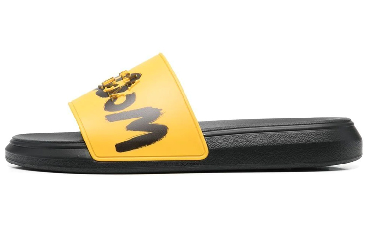 Alexander McQueen Graffiti Rubber Slide 'Yellow Black' 682490W4QS37161
