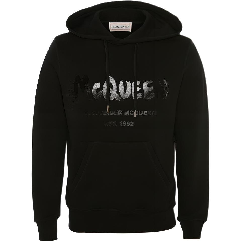 Alexander McQueen Graffiti SS22 Black Graphic Hoodie 688715-QSZ81-0911