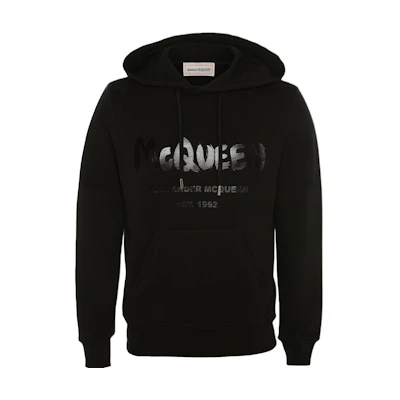 Alexander McQueen Graffiti SS22 Black Graphic Hoodie 688715-QSZ81-0911