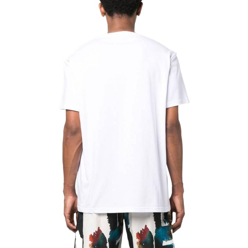 Shop 亚历山大麦昆涂鸦SS23字母印花男士圆领T恤 727285-QUZ22-0900