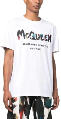 亚历山大麦昆涂鸦SS23字母印花男士圆领T恤 727285-QUZ22-0900 Purchase 亚历山大麦昆涂鸦SS23字母印花男士圆领T恤 727285-QUZ22-0900