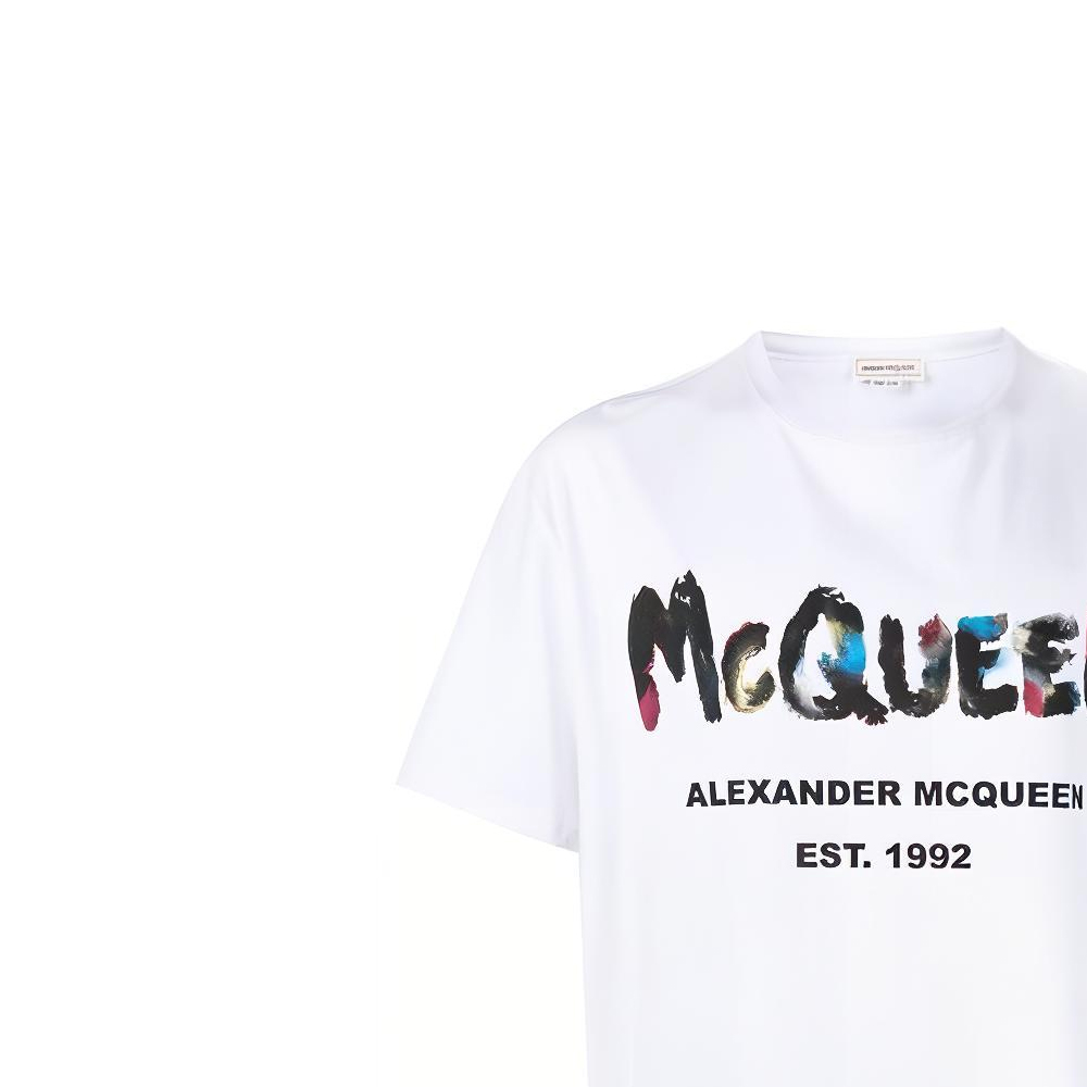 Details for 亚历山大麦昆涂鸦SS23字母印花男士圆领T恤 727285-QUZ22-0900