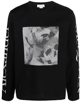 알렉산더 맥퀸 그래픽 프린트 크루넥 긴팔 티셔츠 남성용 682522-QSZ67-0901 Order 알렉산더 맥퀸 그래픽 프린트 크루넥 긴팔 티셔츠 남성용 682522-QSZ67-0901