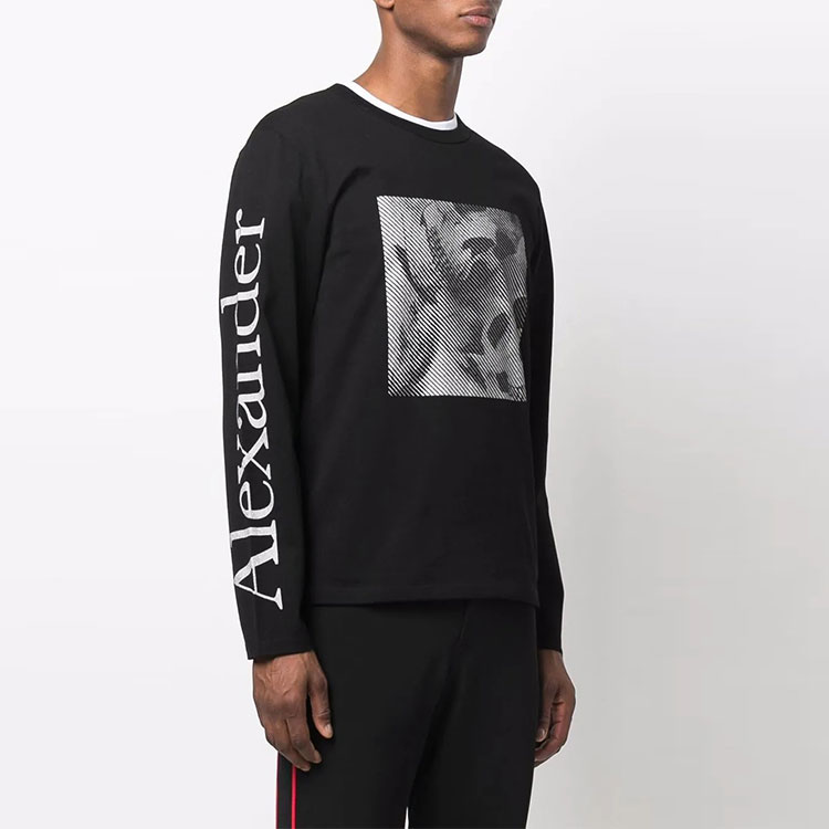 Purchase 알렉산더 맥퀸 그래픽 프린트 크루넥 긴팔 티셔츠 남성용 682522-QSZ67-0901