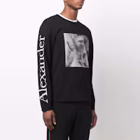 Purchase Alexander McQueen 圖案印花長袖圓領T恤 男款 682522-QSZ67-0901