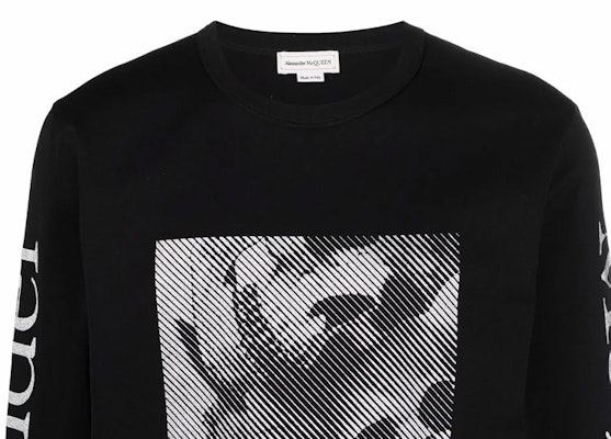 알렉산더 맥퀸 그래픽 프린트 크루넥 긴팔 티셔츠 남성용 682522-QSZ67-0901 Details for 알렉산더 맥퀸 그래픽 프린트 크루넥 긴팔 티셔츠 남성용 682522-QSZ67-0901
