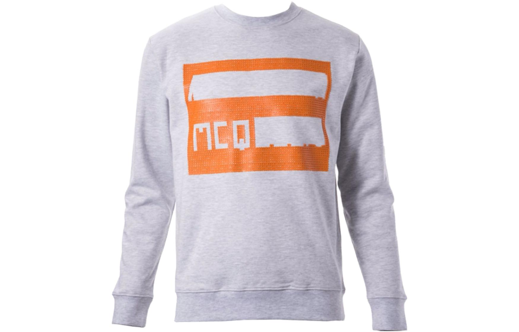 Alexander McQueen Graphic Print Crewneck Sweatshirt Grey 348190-RHR15-1260