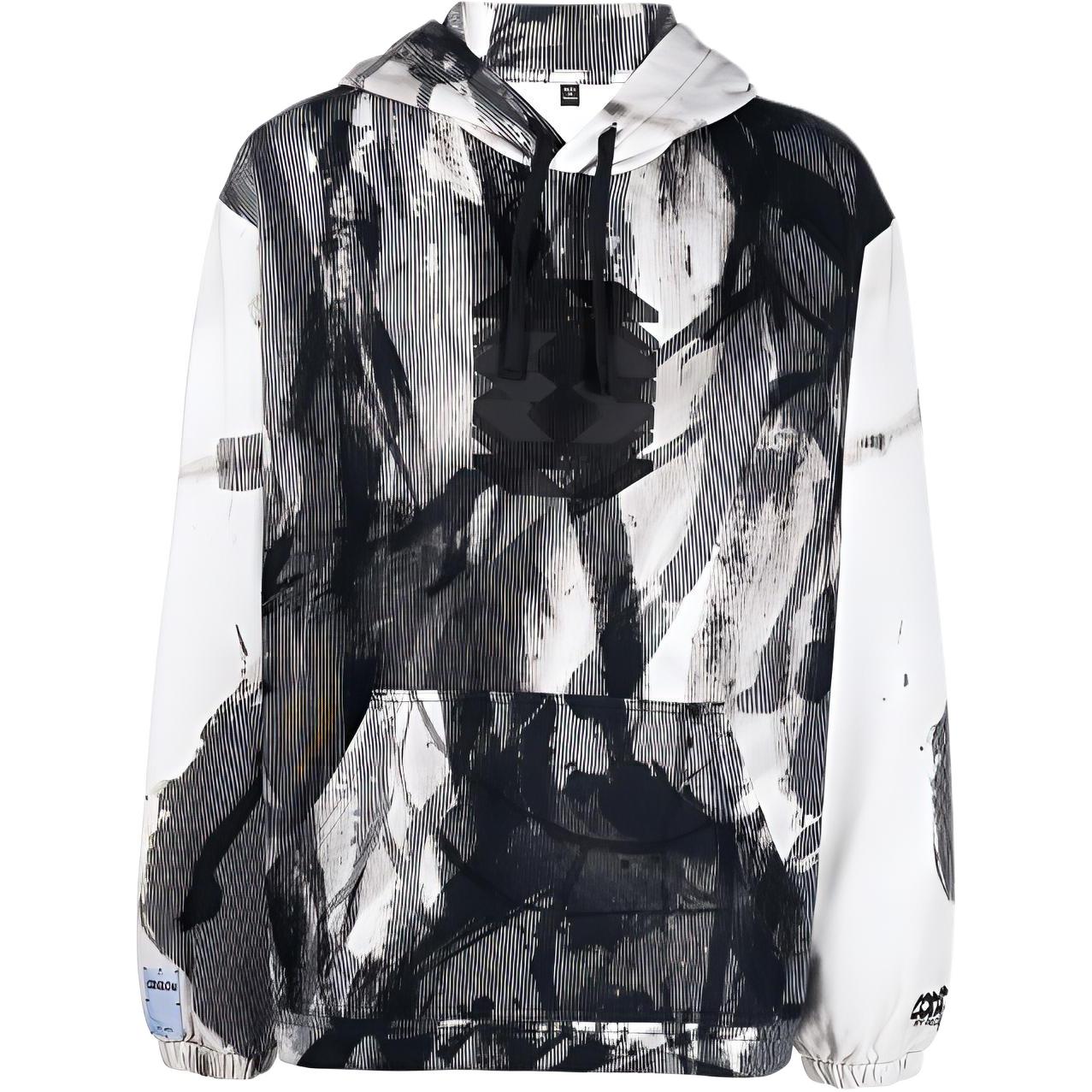 Alexander McQueen Graphic Print Drawstring Hoodie Black 701800RTT08