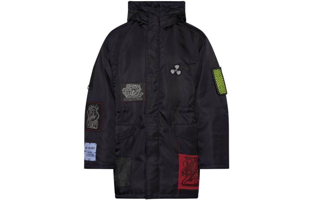 Alexander McQueen Graphic Print Hooded Jacket Black 664657-RRB23-4009