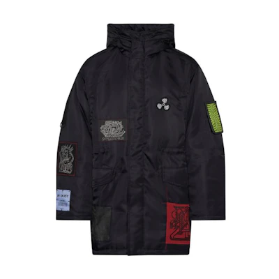 Alexander McQueen Graphic Print Hooded Jacket Black 664657-RRB23-4009