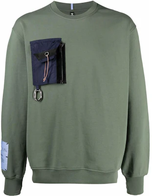 Alexander McQueen Green Crewneck Sweatshirt with Chest Pocket 639003RQT193662 Buy Alexander McQueen Green Crewneck Sweatshirt with Chest Pocket 639003RQT193662
