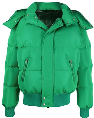 Alexander McQueen Green Logo Print Hooded Cotton Jacket. 666848-QRR67-3120 Buy Alexander McQueen Green Logo Print Hooded Cotton Jacket. 666848-QRR67-3120