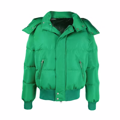 Alexander McQueen Green Logo Print Hooded Cotton Jacket. 666848-QRR67-3120
