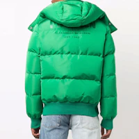 Details for Alexander McQueen 綠色Logo印花棉質連帽外套 666848-QRR67-3120
