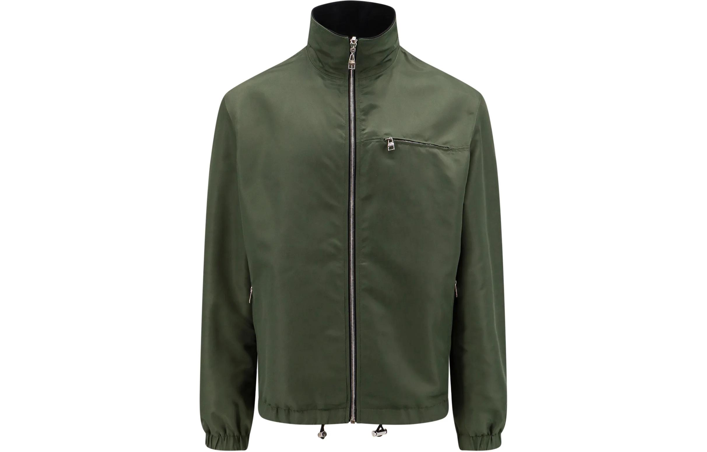 Shop Chaqueta Verde con Cremallera y Cuello Alto para Hombre de Alexander McQueen. 766091-QTAAR-0519