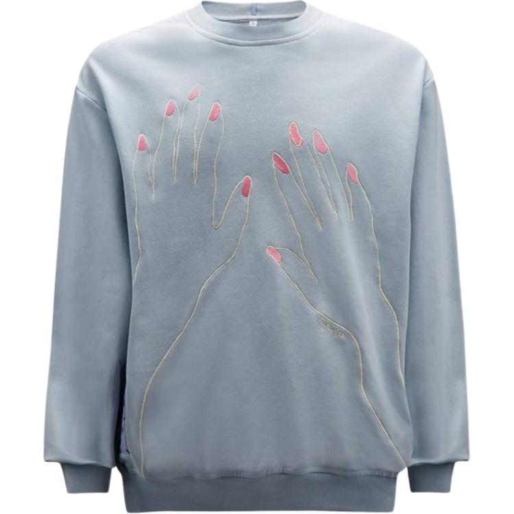 Alexander McQueen Grey Long Sleeve Sweatshirt with Front Print 624832-RST86-4138