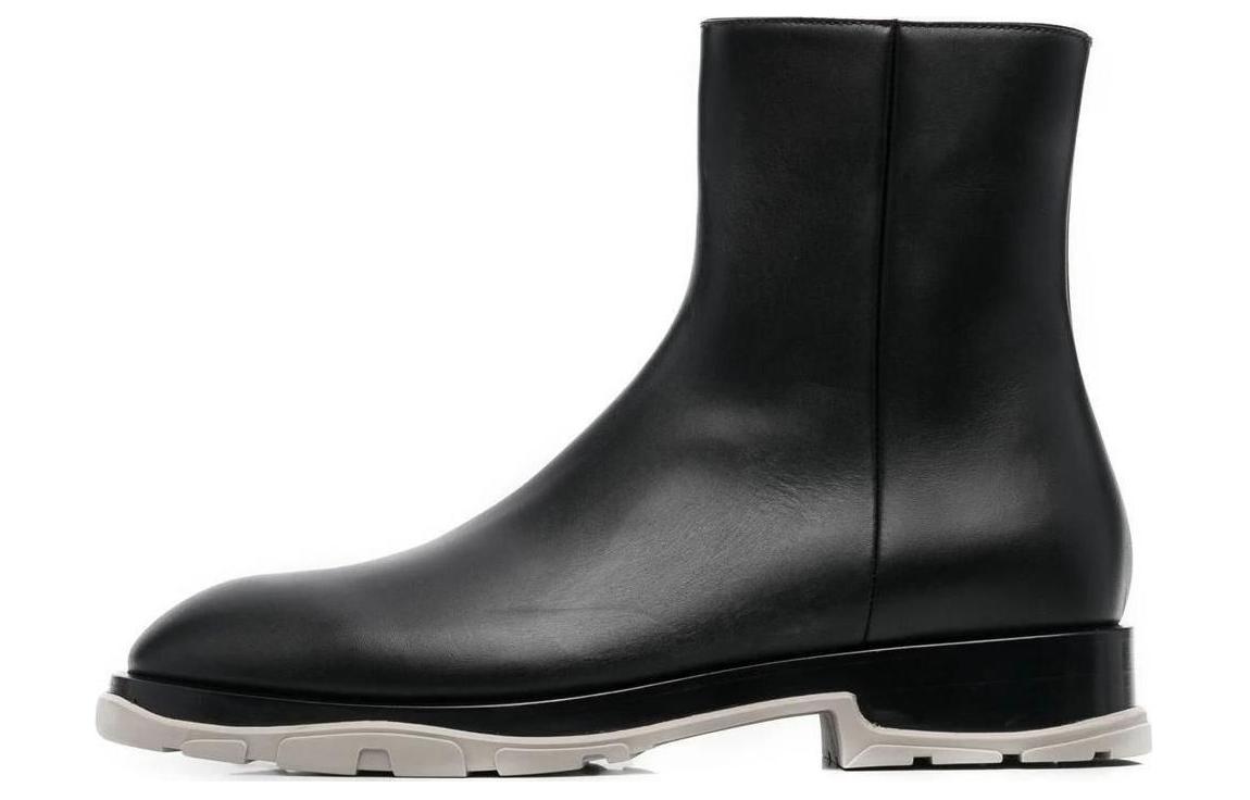 Buy 알렉산더 맥퀸 하프 레더 부츠 '블랙 그레이' 682816WHFLF1002