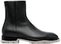 Lookbook Boot Separuh Kulit Alexander McQueen 'Hitam Kelabu' 682816WHFLF1002