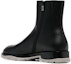 Shop Boot Separuh Kulit Alexander McQueen 'Hitam Kelabu' 682816WHFLF1002