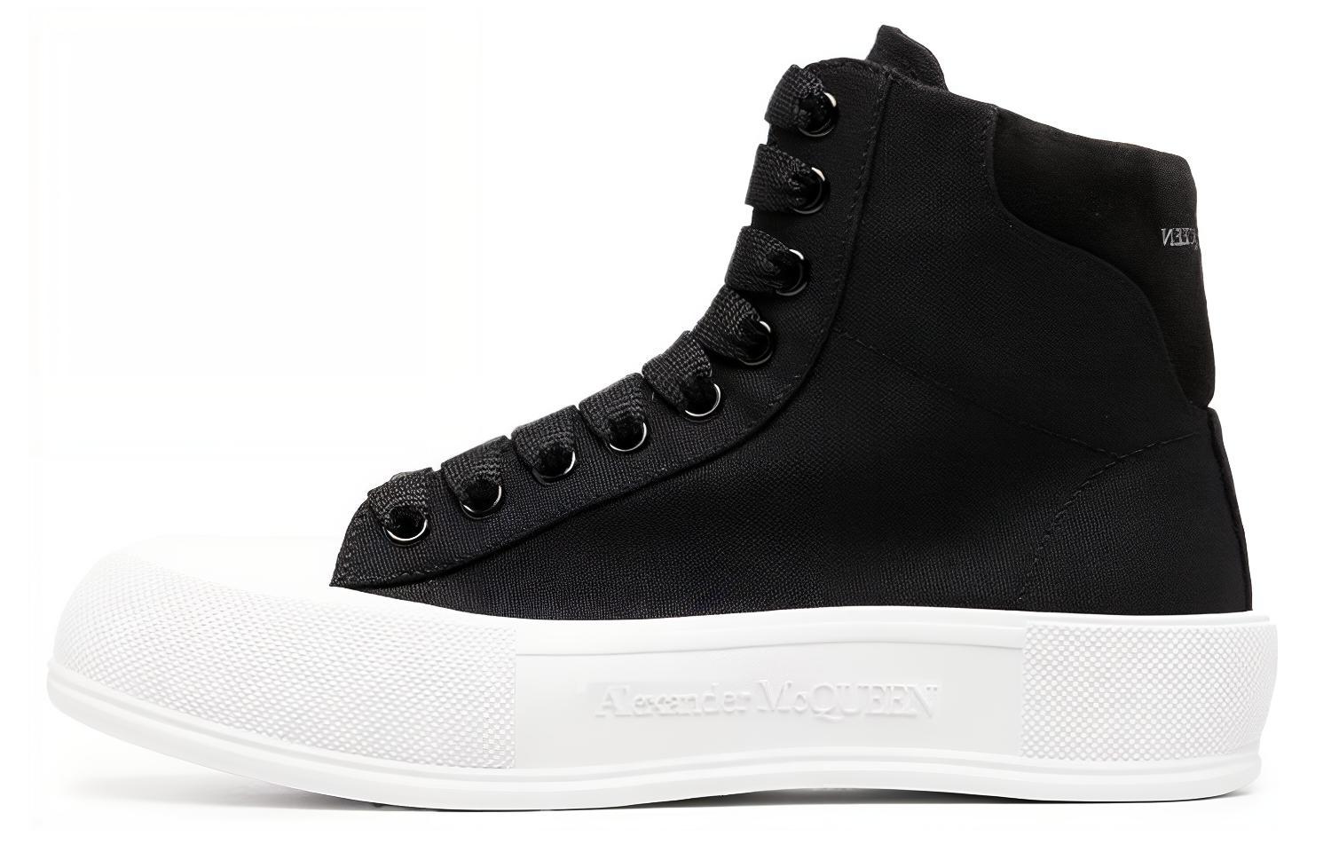 Alexander McQueen High-top Deck Plimsoll 'Black' 707681W4MV71070