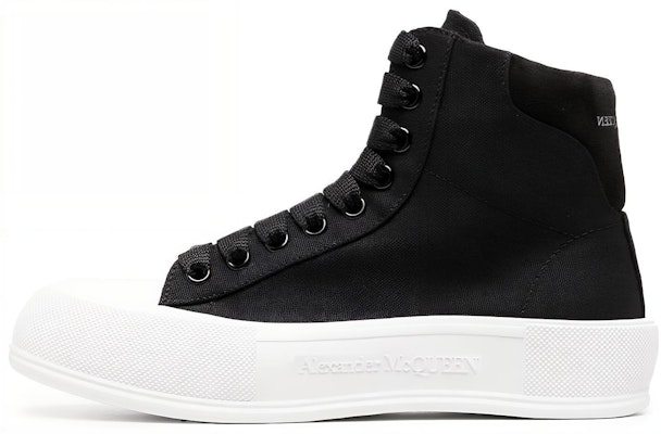 Alexander McQueen High-top Deck Plimsoll 'Black' 707681W4MV71070 Buy Alexander McQueen High-top Deck Plimsoll 'Black' 707681W4MV71070