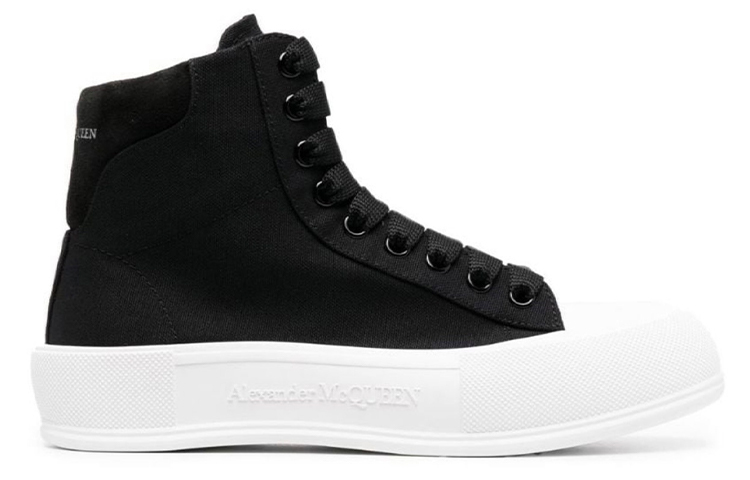 Order Alexander McQueen Sepatu Tinggi Deck Plimsoll 'Hitam' 707681W4MV71070