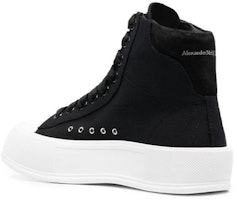 Alexander McQueen Sepatu Tinggi Deck Plimsoll 'Hitam' 707681W4MV71070 Shop Alexander McQueen Sepatu Tinggi Deck Plimsoll 'Hitam' 707681W4MV71070