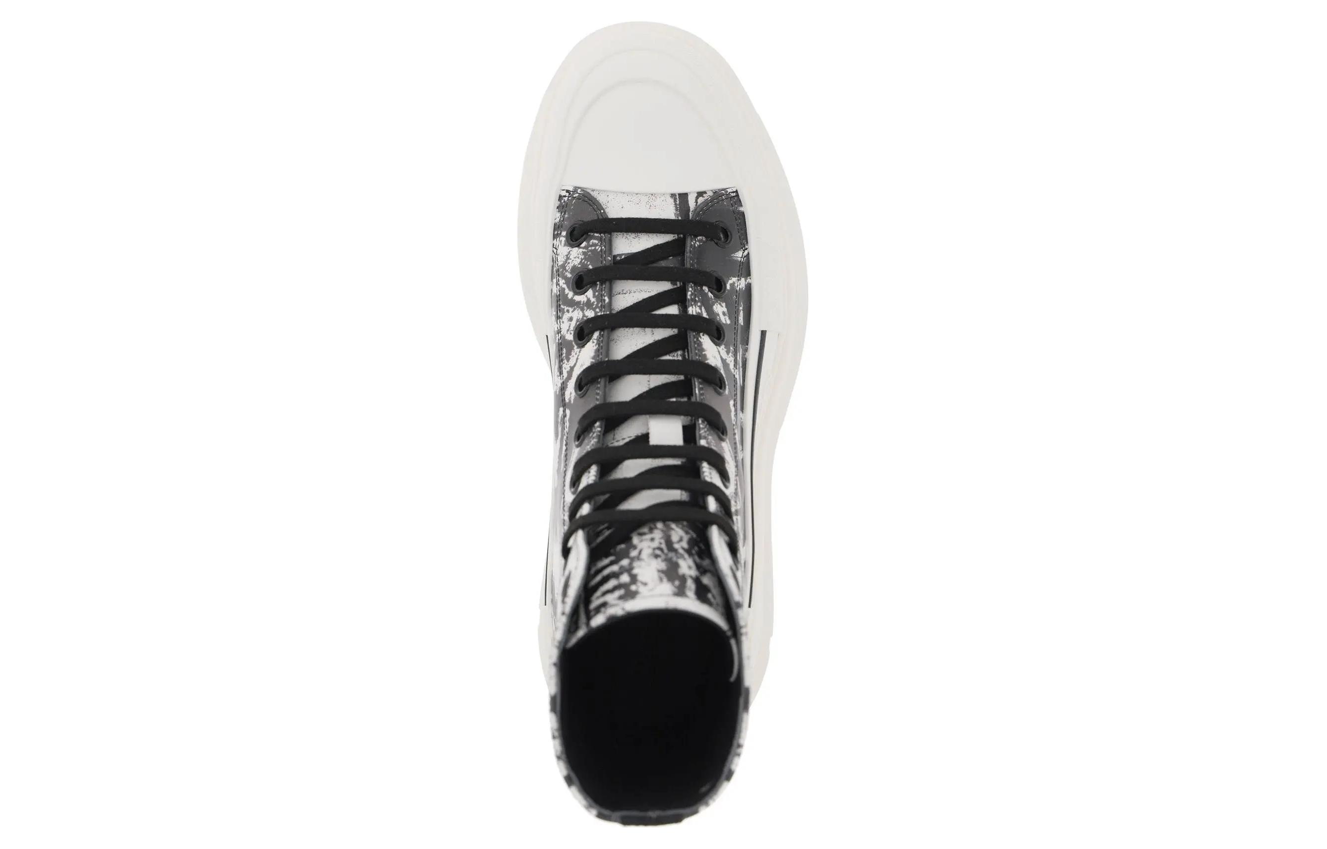 Lookbook Alexander McQueen High Top 'Hitam dan Putih' 782457WIATT9061