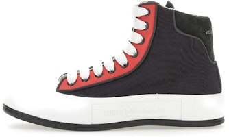 Alexander McQueen High Top Canvas Sneaker 'Black Red' 735797W4VW11037 Alexander McQueen High Top Canvas Sneaker 'Black Red' 735797W4VW11037
