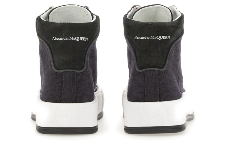 Lookbook Alexander McQueen Hoge Canvas Sneakers ''Zwart Rood'' 735797W4VW11037