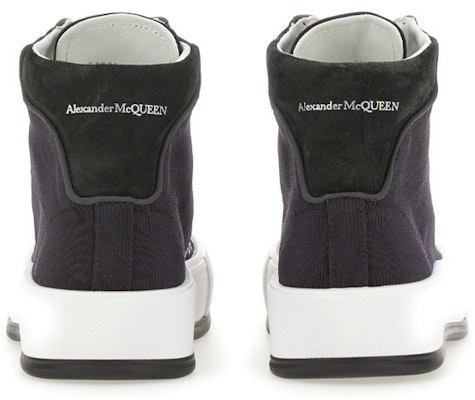 Alexander McQueen High Top Canvas Sneaker 'Black Red' 735797W4VW11037 Lookbook Alexander McQueen High Top Canvas Sneaker 'Black Red' 735797W4VW11037