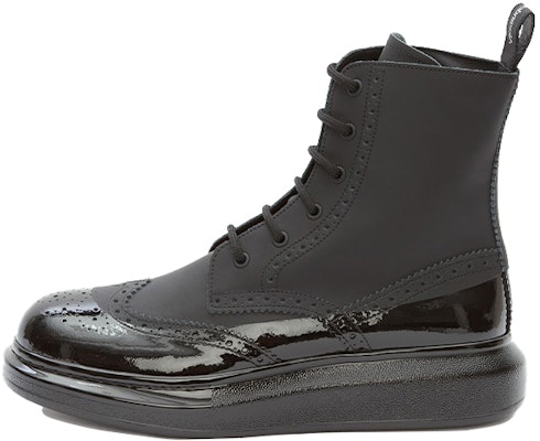 Alexander McQueen Hybrid 'Carved Details Lace-Up Ankle Boot' Black 628810WHYK21000 Buy Alexander McQueen Hybrid 'Carved Details Lace-Up Ankle Boot' Black 628810WHYK21000