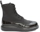 Order Alexander McQueen Hybrid 'Carved Details Lace-Up Ankle Boot' Black 628810WHYK21000