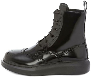 亞歷山大·麥昆混合式繫帶切爾西靴 黑色 Buy 亞歷山大·麥昆混合式繫帶切爾西靴 黑色