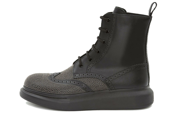 Alexander McQueen Hybrid Lace-Up Ankle Boot 'Black' 645911WHFLA1081