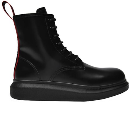 Alexander McQueen Sepatu Bot Kulit Hitam dengan Tali Campuran 665366WHX5U1324 Order Alexander McQueen Sepatu Bot Kulit Hitam dengan Tali Campuran 665366WHX5U1324